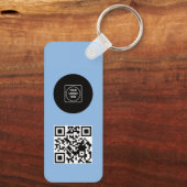 Simple Logo QR Code Business Blue Keychains Schlüsselanhänger (Rückseite)