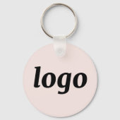 Simple Logo QR Code Business Blush Pink Schlüsselanhänger (Vorderseite)