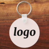 Simple Logo QR Code Business Blush Pink Schlüsselanhänger (Vorderseite)