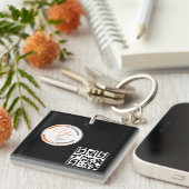 Simple Logo QR Code Business Light Yellow Schlüsselanhänger (Vorderseite rechts)