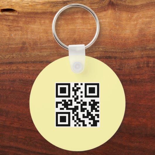 Simple Logo QR Code Business Light Yellow Schlüsselanhänger (Rückseite)
