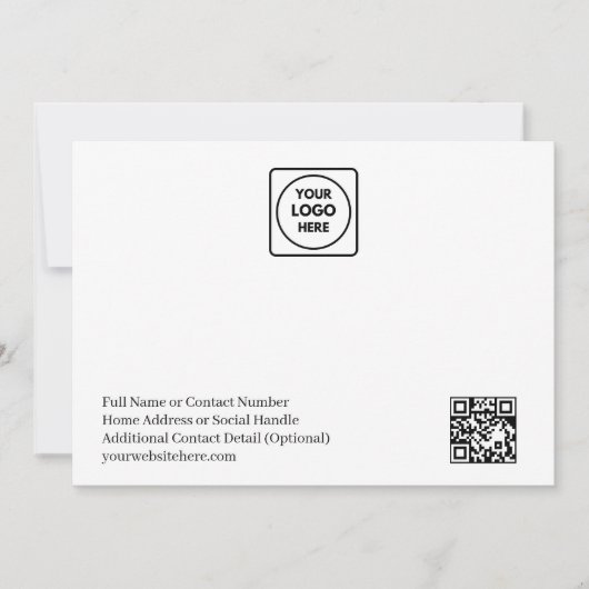 Simple Logo QR Code Business Note Card Mitteilungskarte (Vorderseite)