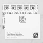 Simple Logo QR Code Business Note Card Mitteilungskarte (Vorne/Hinten)