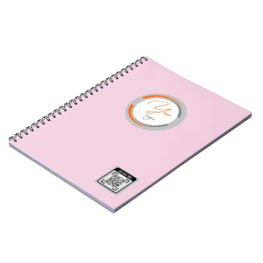 Simple Logo QR Code Business Pink Notizblock (Linke Seite)