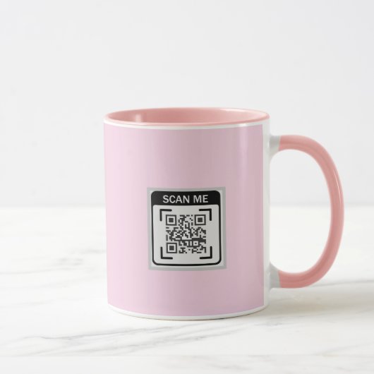 Simple Logo QR Code Business Pink Tasse (Rechts)