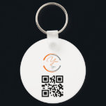Simple Logo QR Code Business White Schlüsselanhänger<br><div class="desc">Add your own logo and QR code to this striking minimalist professional design. Great for employee branding,  or as a promotional product for your employees,  clients and customers.</div>