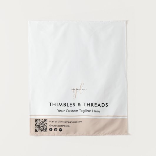 Simple Logo QR Vendor Event Display Table Runner Wandteppich (Vorderseite)