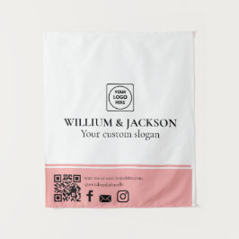 Simple Logo QR Vendor Event Promotional Display Wandteppich