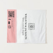 Simple Logo QR Vendor Event Promotional Display Wandteppich (Vorderseite (Horizontal))