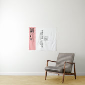 Simple Logo QR Vendor Event Promotional Display Wandteppich (Beispiel (Horizontal))