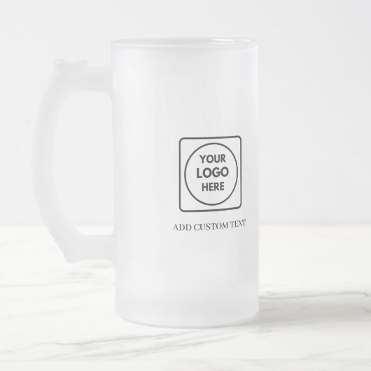Simple Logo Text Frosted Business Promo mug Mattglas Bierglas (Links)