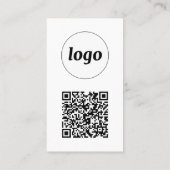 Simple Logo Text QR Code Vertical Format Visitenkarte (Rückseite)