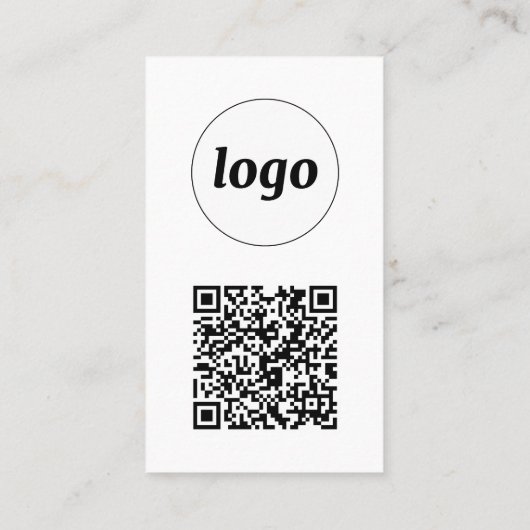 Simple Logo Text QR Code Vertical Format Visitenkarte (Rückseite)