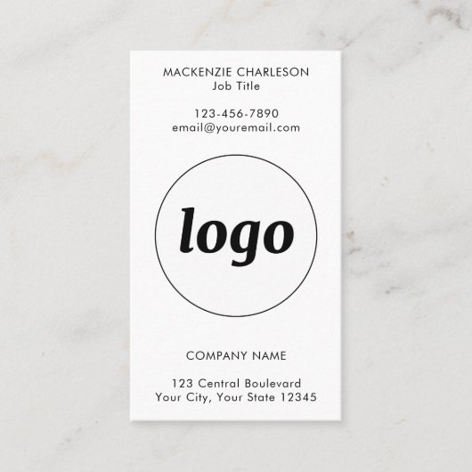 Simple Logo Text QR Code Vertical Format Visitenkarte (Vorderseite)