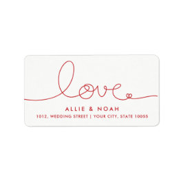 Simple Loopy Liebe Heart Wedding Address Labels Adressaufkleber