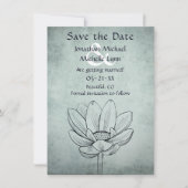 Simple Lotus Blume Dusty Blue Aquamarin Wedding Save The Date (Vorderseite)