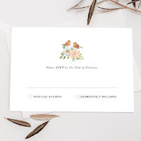 Simple Love Birds Daisy RSVP-Karte