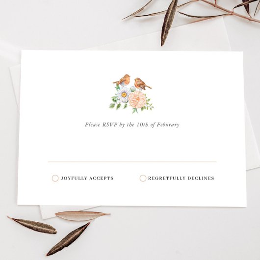 Simple Love Birds Daisy RSVP-Karte RSVP Karte
