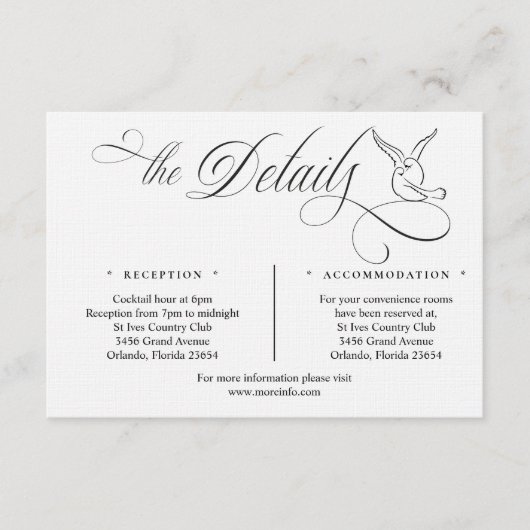 Simple Love Birds Script Details Enclosure Card Begleitkarte (Vorderseite)