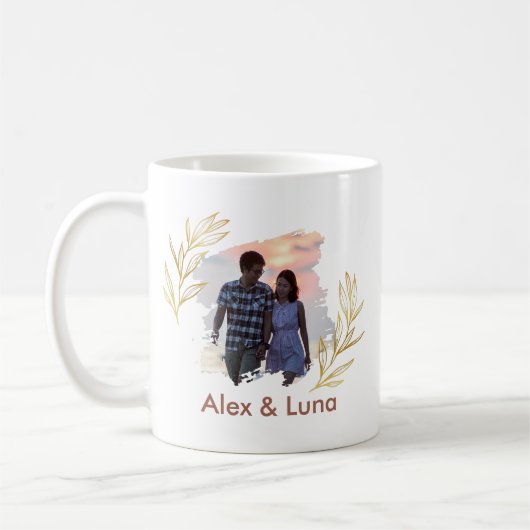 Simple Love Elegant Couple Gift Romantic Warm Cute Kaffeetasse (Links)