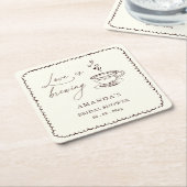 Simple Love is Brewing Coffee Bridal Shower Rechteckiger Pappuntersetzer (angewinkelt)