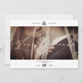 Simple Love & Thanks Custom Photo Couple Wedding (Vorderseite)