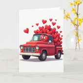 Simple Love Truck Hearts Card Karte (Gelbe Blume)