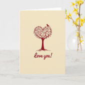 Simple Love You Heart Tree Card Karte (Gelbe Blume)