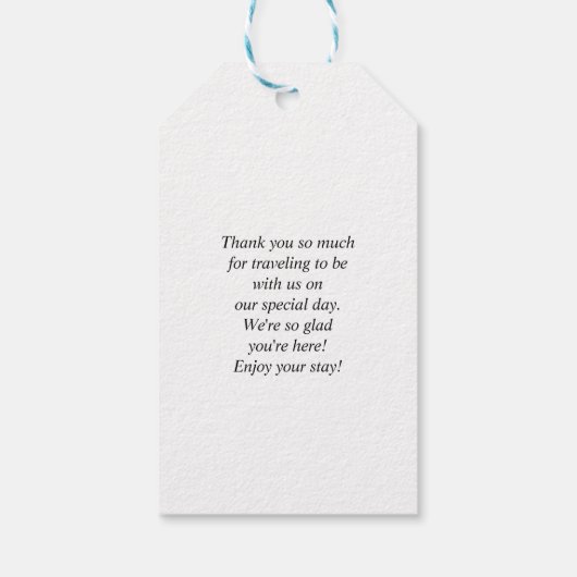 Simple Lovely Heart Script Wedding Danke Geschenkanhänger (Rückseite)