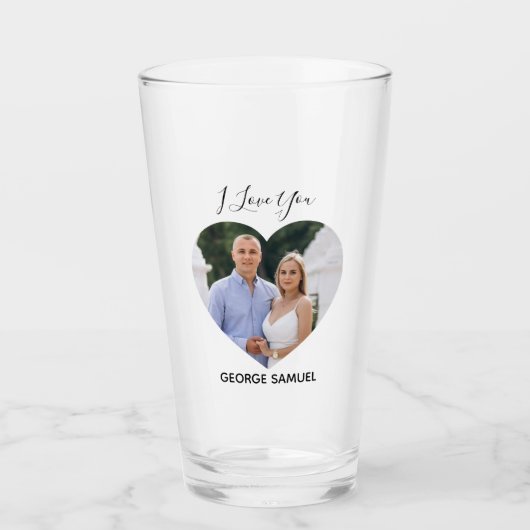 Simple Lovely Valentine's Couple Beer Glass Glas (Vorderseite)