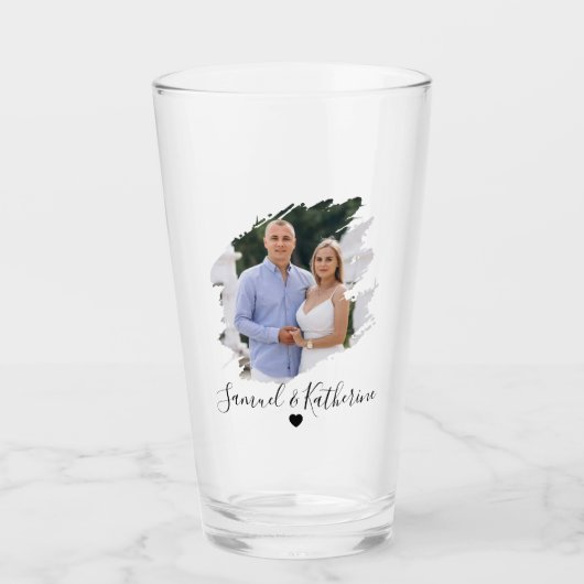 Simple Lovely Valentine's Couple Beer Glass Glas (Vorderseite)