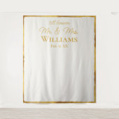 Simple Luxe Gold Edge Mr. Wedding Wall Hintergrund Wandteppich (Vorderseite)