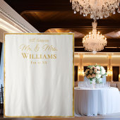 Simple Luxe Gold Edge Mr. Wedding Wall Hintergrund Wandteppich