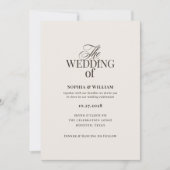 Simple Luxe Ivory and Brown | Neutral Wedding Einladung (Vorderseite)