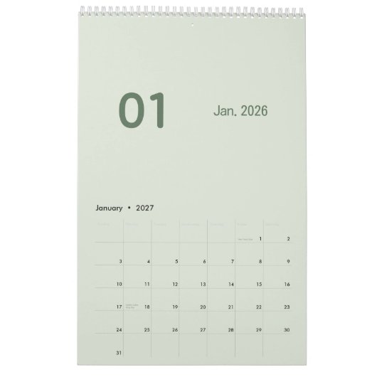 Simple Luxury calendar Kalender (Jan 2027)