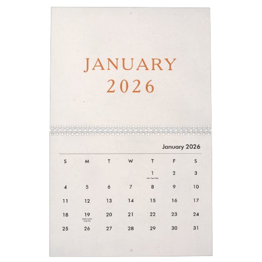 Simple Luxury Design Calendar Kalender (Jan 2026)