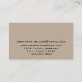 Simple Luxury Gold Monogram Beige Visitenkarte (Rückseite)