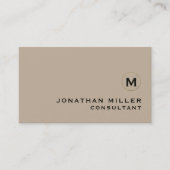 Simple Luxury Gold Monogram Beige Visitenkarte (Vorderseite)
