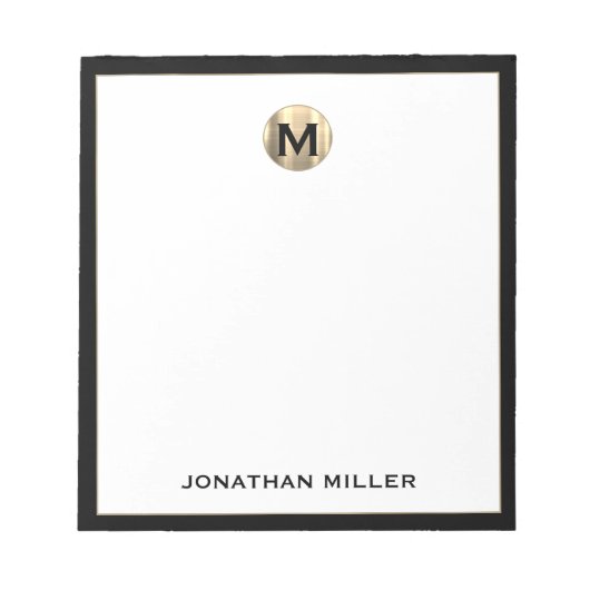 Simple Luxury Monogram Notizblock (Vorderseite)