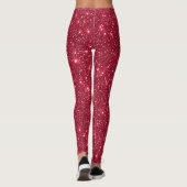 Simple Luxury Royal Red Sparkle Glitzer Pattern Leggings (Rückseite)