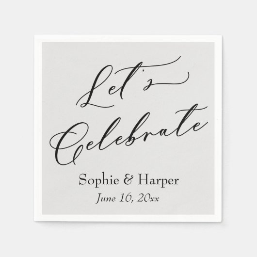 Simple Luxury Script Schriftart Let's Celebrate Gr Serviette (Vorderseite)