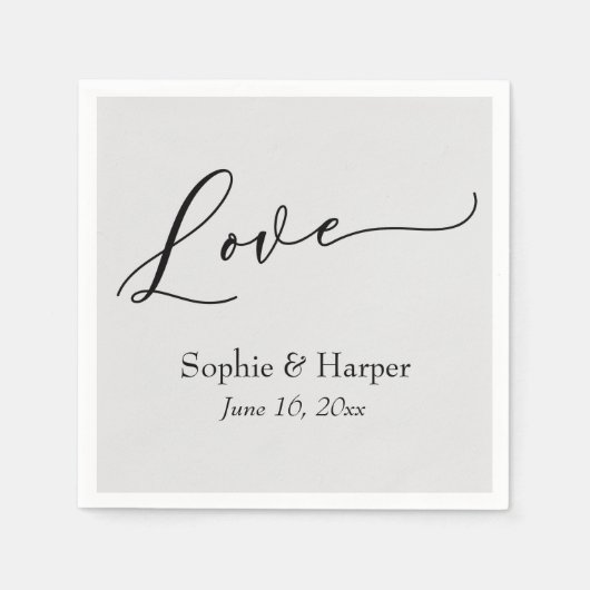 Simple Luxury Script Schriftart Liebe Typografie G Serviette (Vorderseite)