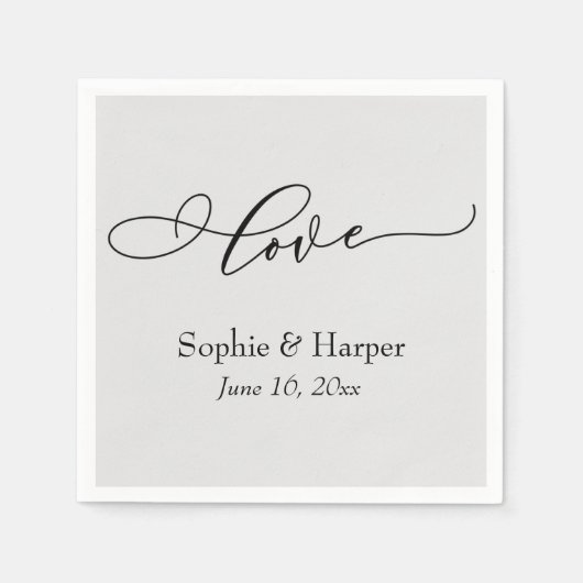 Simple Luxury Script Schriftart Liebe Typografie G Serviette (Vorderseite)