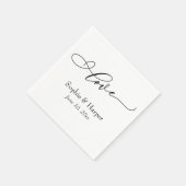 Simple Luxury Script Schriftart Liebe Typografie Serviette (Ecke)