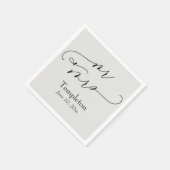 Simple Luxury Script Schriftart Mr & Mrs. Gray Serviette (Ecke)