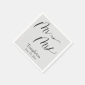 Simple Luxury Script Schriftart Mr & Mrs. Gray Serviette (Ecke)