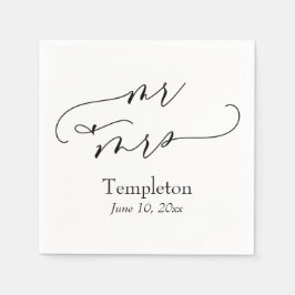 Simple Luxury Script Schriftart Mr. & Mrs. Serviette