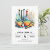 Simple Mad Scientist Pop zum Geburtstag Einladung (Stehend Vorderseite)