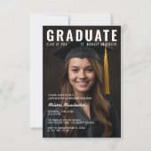 Simple Magazine Cover Style Foto Abschluss Einladung (Vorderseite)