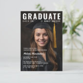 Simple Magazine Cover Style Foto Abschluss Einladung (Stehend Vorderseite)